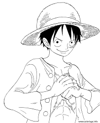 Coloriage Luffy Onepiece Reflexion Sourire Confiant Dessin One Piece à  imprimer