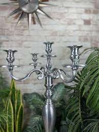 large floor table standing 5 arm silver