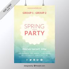 Abstract Spring Party Poster Template Vector Free Download