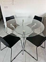 Glass Round Table With 4 Chairs 300