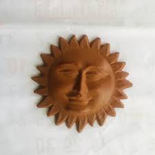 Terracotta Sun Face Clay Handmade