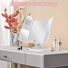 folding makeup mirror with 22 led