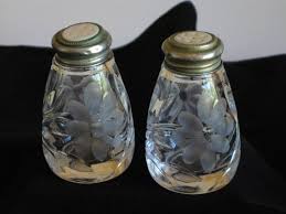 Vintage Pressed Glass Salt And Pepper