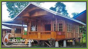 Desain rumah tampak depan yang klasik dan sederhana. Rumah Kayu Tipe 70 Tumou Pratama Rumahkayuwoloan Com