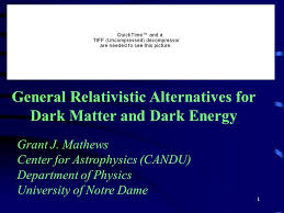 Another contentious alternative to dark energy that also acknowledges structure but takes a different tack to szapudi and rácz's approach, is david wiltshire 's timescape cosmology. 1 General Relativistic Alternatives For Dark Matter And Dark Energy Grant J Mathews Center For Astrophysics Candu Department Of Physics University Of Ppt Download
