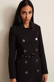 Black Petite Layana Smart Trench Coat
