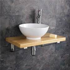 Floating bathroom wood beam shelf counter top stand wash rustic