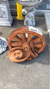 Concrete Garden Ornament Wagon Wheel