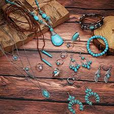 sanfenly turquoise jewelry set for