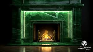 Tranquil Green Marble Fireplace