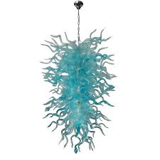 Large Chandelier Lighting 54 Turquoise Glass Chain Pendant Lights Energy Saving Led Bulbs Home Decor Modern Hand Blown Glass Chandelier L Oil Rubbed Bronze Pendant Light In Ceiling Lights From Lampshow 875 38
