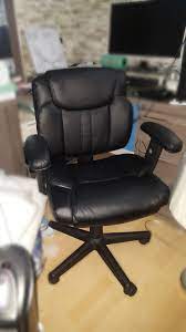 black faux leather office chair staples