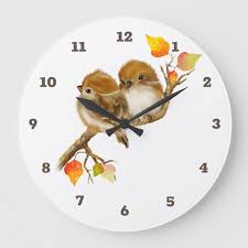 Cute Pair Of Sparrow Birds Wall Clock