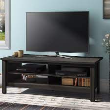 Mounting a flat screen inside an existing entertainment center involves considering new screen ratios. Wampat Farmhouse Wood Stand For 65 Inch Flat Screen Living Room Storage Shelves Black Entertainment Center 59 Inch Walmart Com Walmart Com