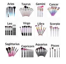 zodiac signs makeup brushes and zodiac