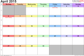 Calendar April 2015 Uk Bank Holidays Excel Pdf Word Templates