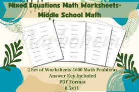 Mixed Equations Math Grades 6 8