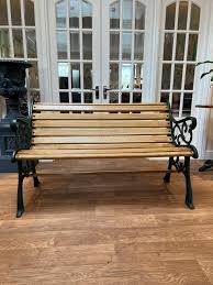 Fully Red Cast Iron Garden Bench