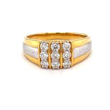 mens diamond ring in yellow gold