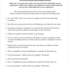 Personal Essay For Scholarship Examples Write Scholarship