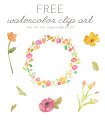 free watercolor flower clipart
