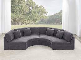 2 seat sectional curved modular sofa