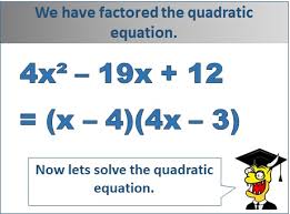 a quadratic equation using factoring