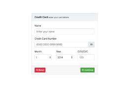 Form used to provide a credit card payment for identity history summary checks. Bootstrap 4 Simple Payment Credit Card Form Example