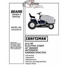 Craftsman Tractor Parts Manual 944 605070