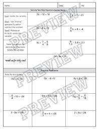 Solving Two Step Equations Mini Lesson