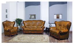 100 living room set in brown leather