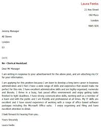 Job Application Letter For Clerical Assistant Lettercv Com