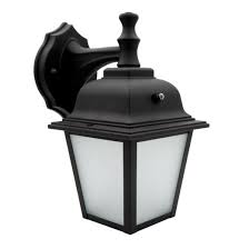 Maima Led Porch Lantern Outdoor Wall Light Black W Frosted Glass Dusk To Dawn Sensor Photocell Sensor 700 Lumens