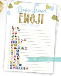 It can be an excellent time filler. Baby Shower Emoji Pictionary Game With Answers Blue And Gold Etsy In 2021 Twins Baby Shower Pink Gold Baby Shower Baby Shower Planning