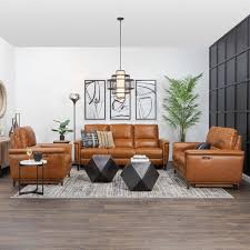 remy leather reclining living room set