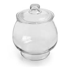 one gallon cookie jar with glass cover