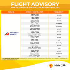 daily and weekly flights from cebu