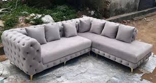 velvet chesterfield sofa set for living