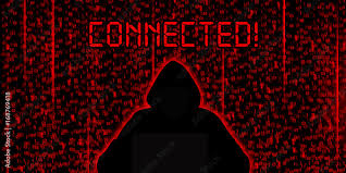 conceptual image of hacker connected