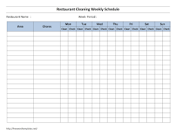 Free Cleaning Schedule Forms Excel Format And Payroll Areas For