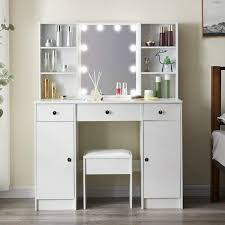 makeup vanity desk with lights mirror