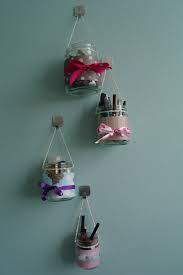 makeup organizer hanging jars cute