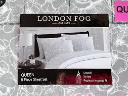 6 Pc London Fog Queen Sheet Set Gray