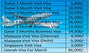visa charges yaseen overseas