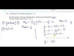 Q17 Equations Of Perpendicular Lines