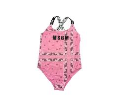msgm kids logo print swimsuit size m
