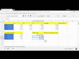 functions and percent error in sheets