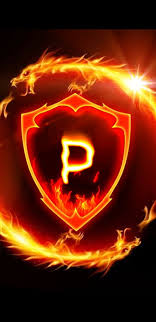 p letter letters yellow red fire