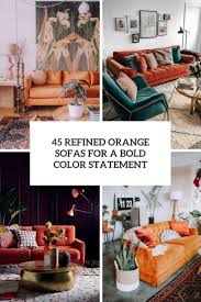 orange sofas for a bold color statement