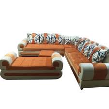modern cushion back l shape sofa set at
